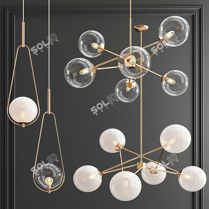 Dynamic Elegance Chandelier & Pendant 3D model image 1