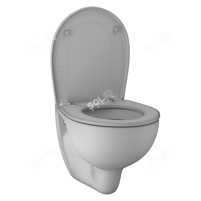 Sleek Wall Mounted Toilet - Kolo Record 3D model image 4