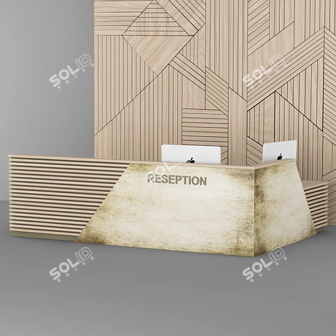 Stylish Reception Desk 3D model image 2