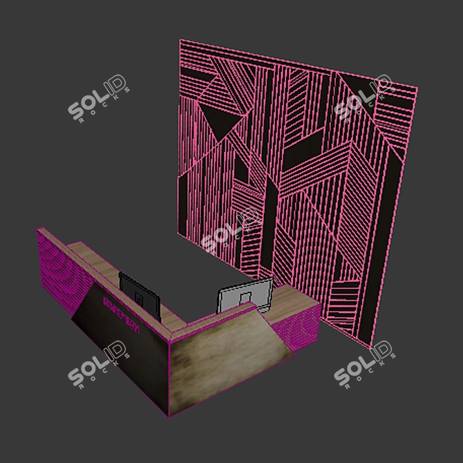 Stylish Reception Desk 3D model image 3