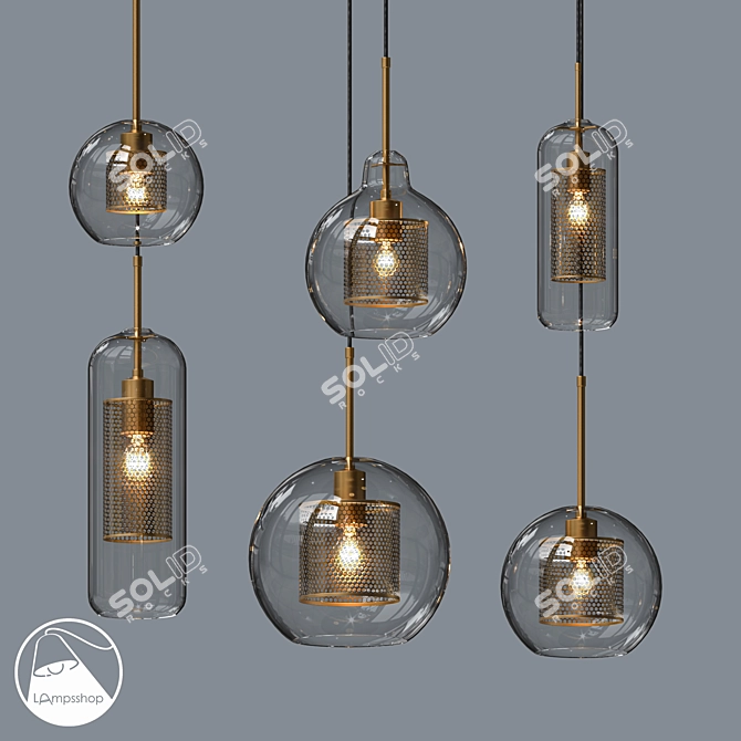 Adjustable Height Chandeliers: Pdl2044 Catch 3D model image 1