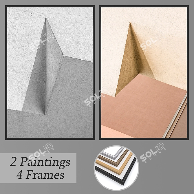 Elegant Set of Wall Paintings 3D model image 1