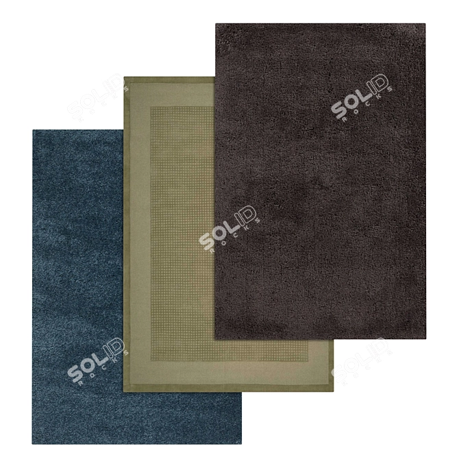 Title: Premium Texture Carpets Set 3D model image 1