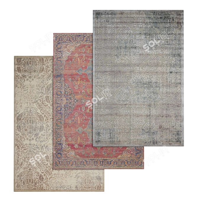 Premium Carpet Set: High Quality Textures for Close and Distant Angles 3D model image 1