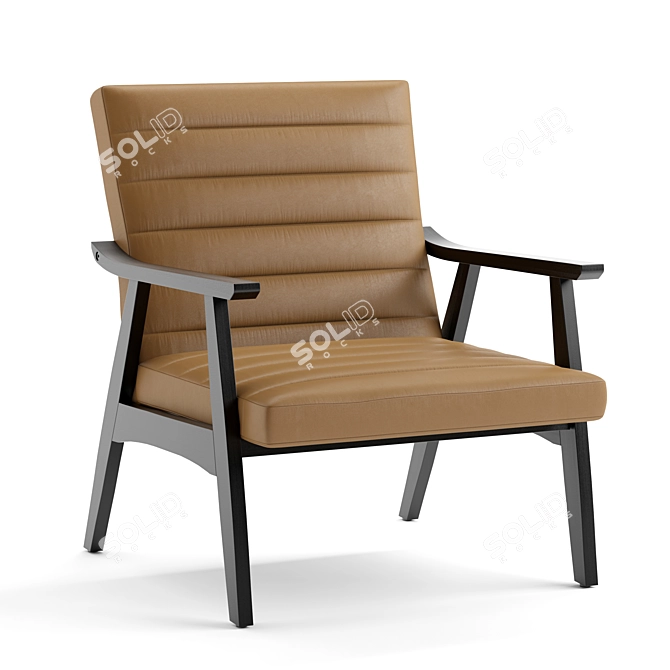 Elegant Contemporary Accent Chair 3D model image 2