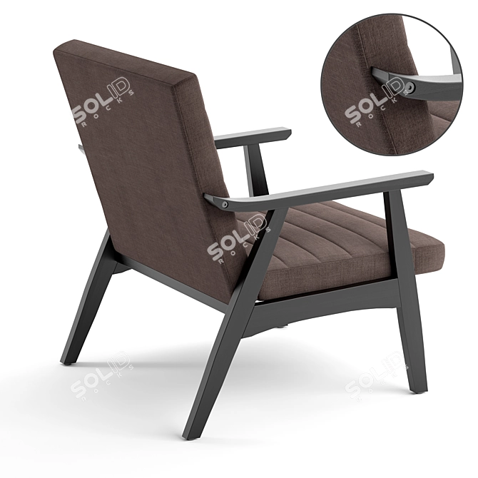 Elegant Contemporary Accent Chair 3D model image 3