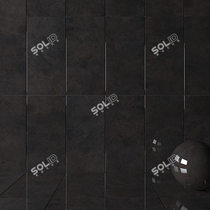 Museum Lava Pepper Wall Tiles: Multi-Texture Elegance 3D model image 2