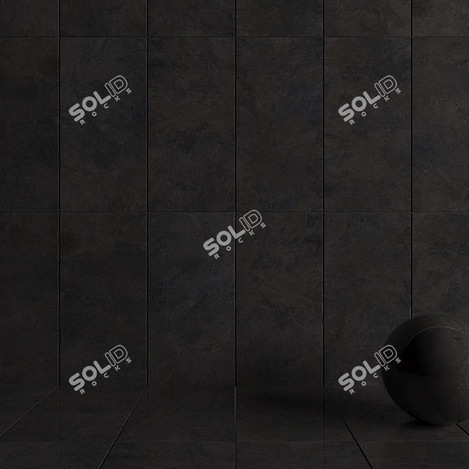 Museum Lava Pepper Wall Tiles: Multi-Texture Elegance 3D model image 3