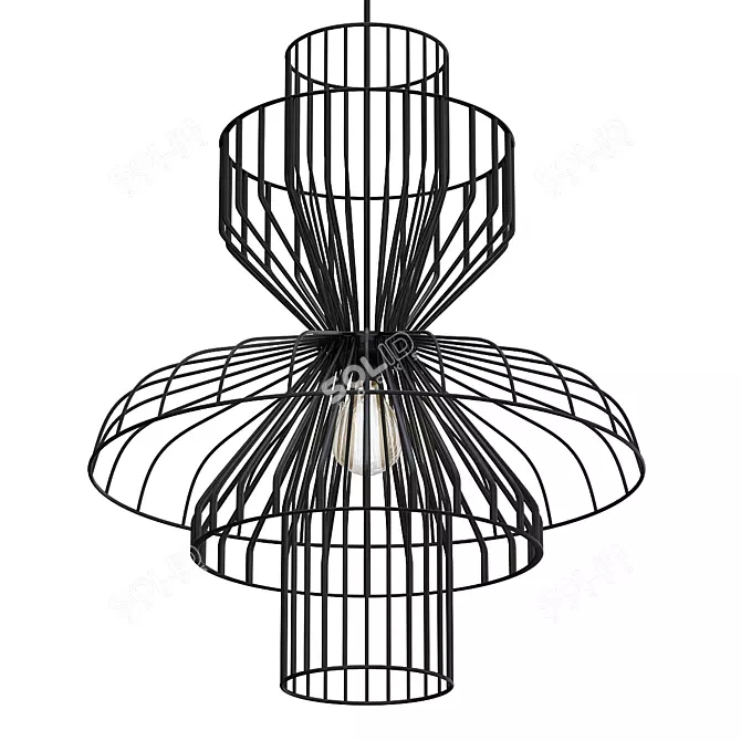 Industrial Metal Pendant Light 3D model image 1