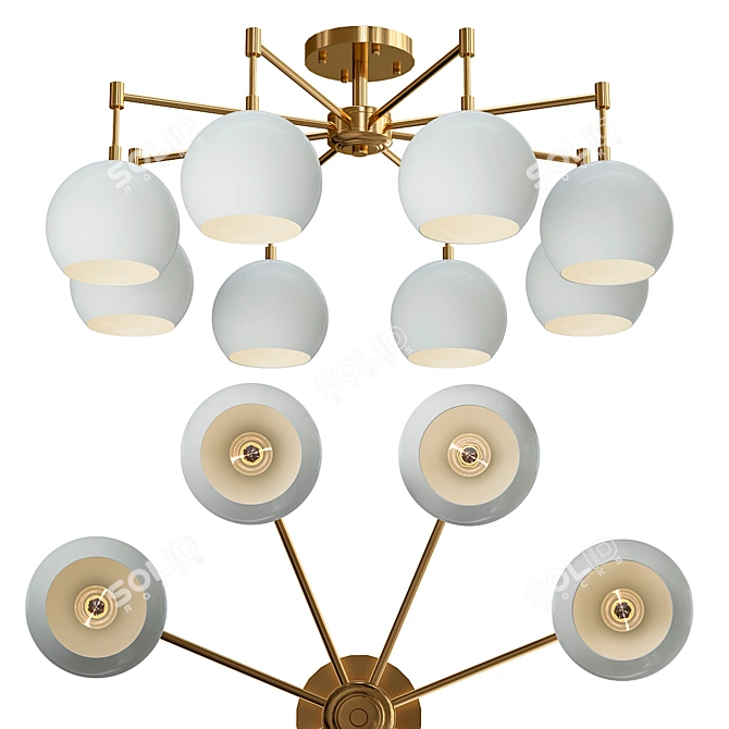 Flexible-Mounted Pendant Chandelier 3D model image 1