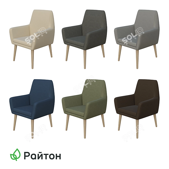Lagom Scandinavian Armchair - Elegant and Durable 3D model image 2