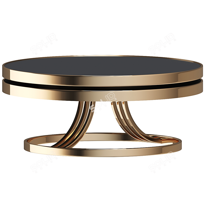 Luwit Golden Metal Coffee Table 3D model image 2