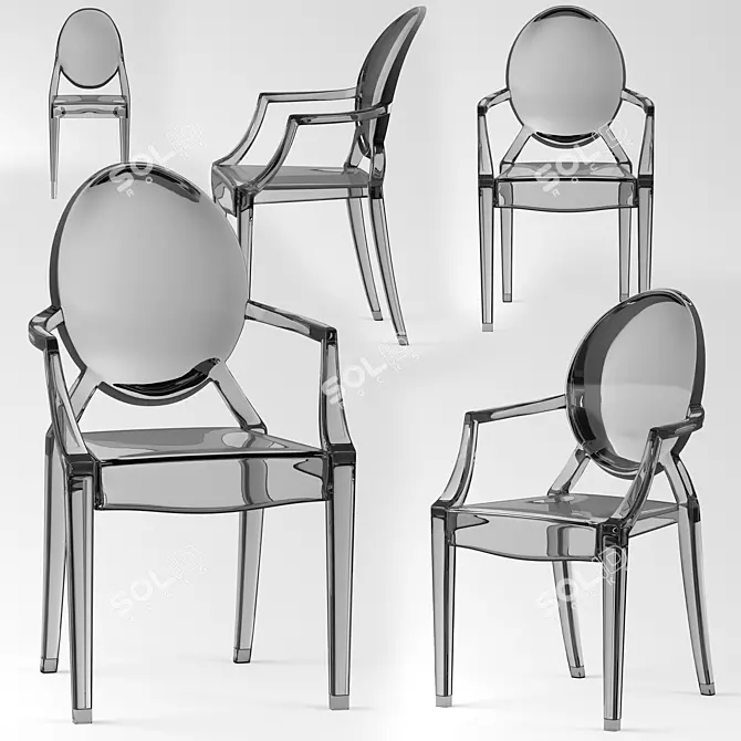 Transparent Elegance: The Ghost Chair 3D model image 1