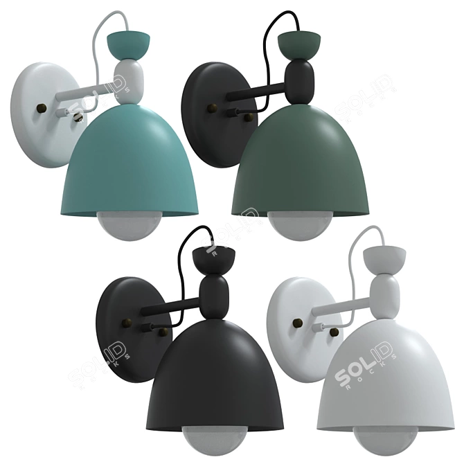 Modern Tiffany Style Wall Lamp 3D model image 1