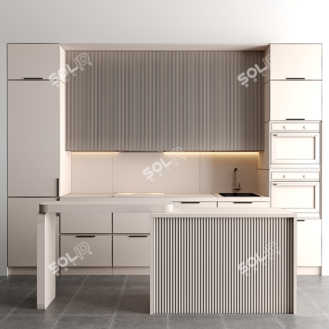 Versatile Modular Kitchen Design 3D model image 4