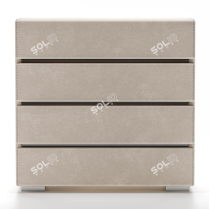 Four-Drawer Chest: Stylish Storage Solution 3D model image 1