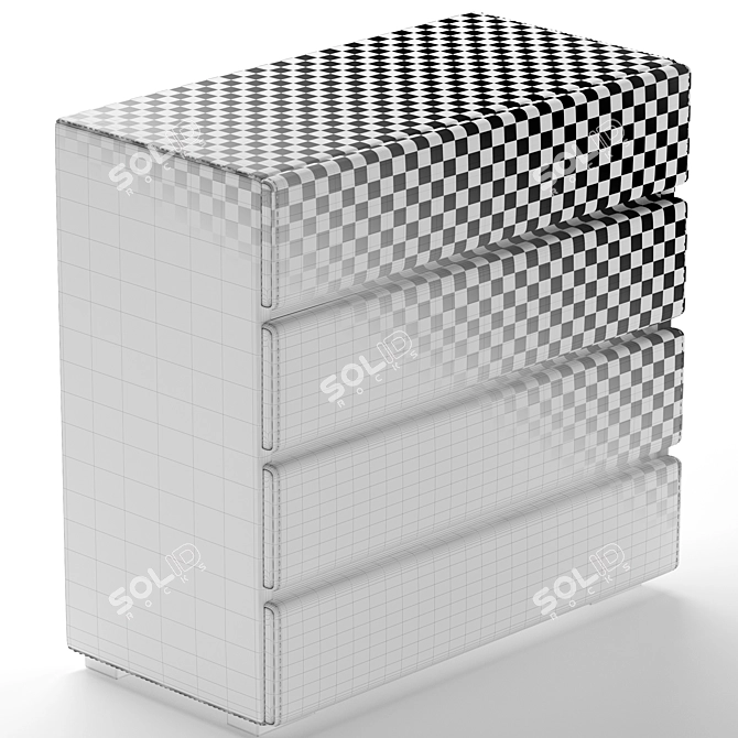 Four-Drawer Chest: Stylish Storage Solution 3D model image 3