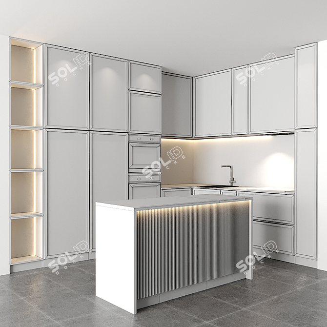 Modular Kitchen Set - Easy to Edit 3D model image 4