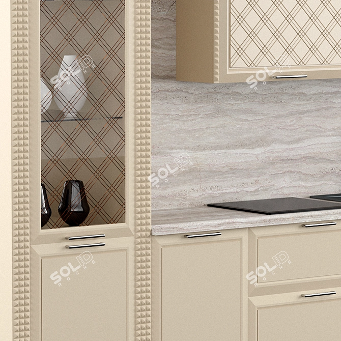 Elegant Langeais Kitchen Set 3D model image 2