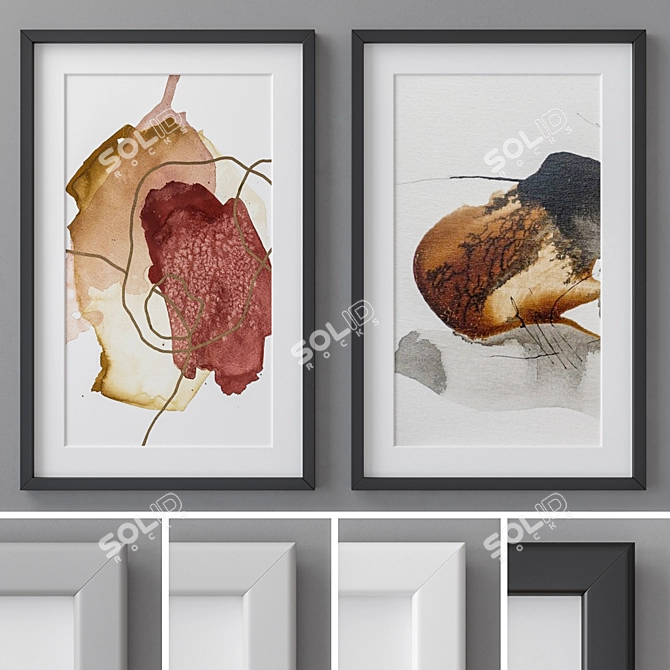 Colorful Photo Frames Set 3D model image 1