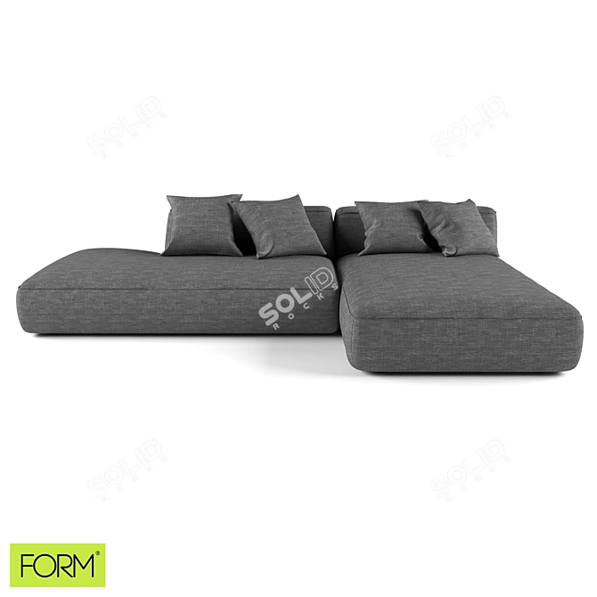 Stone Modular Sofa: Stylish & Spacious 3D model image 1