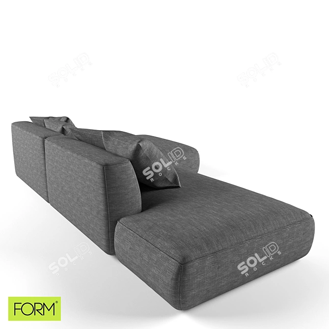 Stone Modular Sofa: Stylish & Spacious 3D model image 4