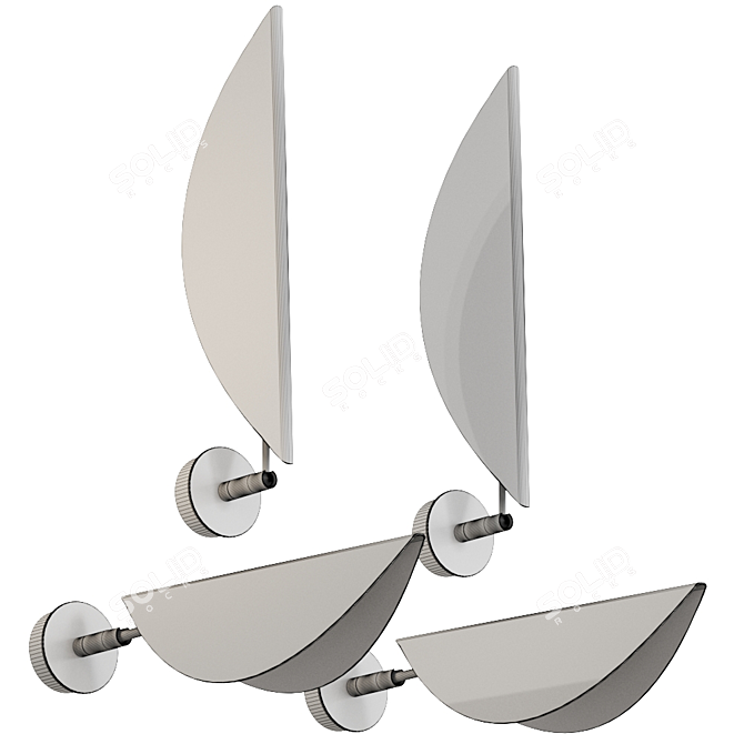 Rustic Ficus Metal Wall Sconce 3D model image 4