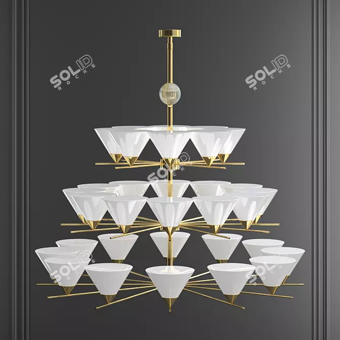 Cleo Triple Teo Chandelier 3D model image 1