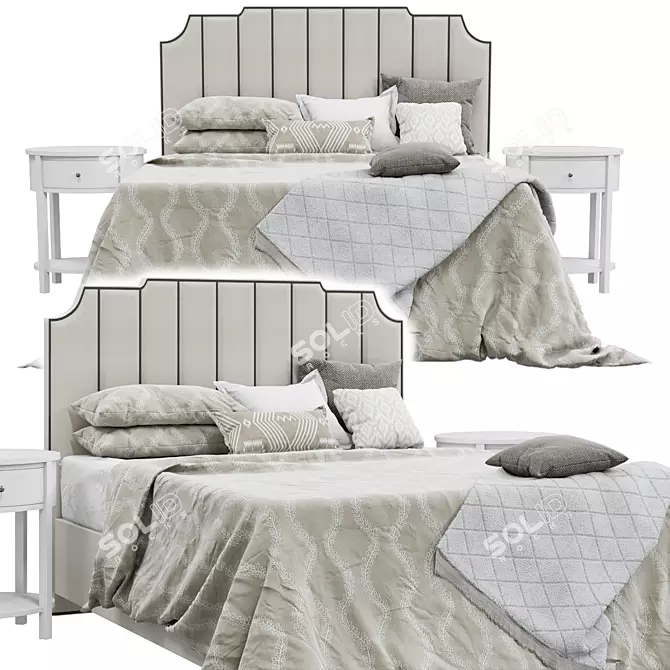 Elegant Davy's Bed - Transform Your Bedroom 3D model image 1
