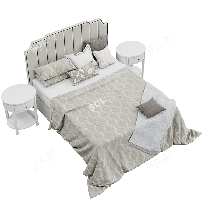 Elegant Davy's Bed - Transform Your Bedroom 3D model image 2