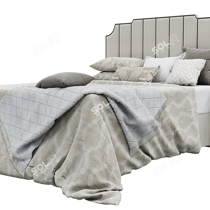 Elegant Davy's Bed - Transform Your Bedroom 3D model image 4