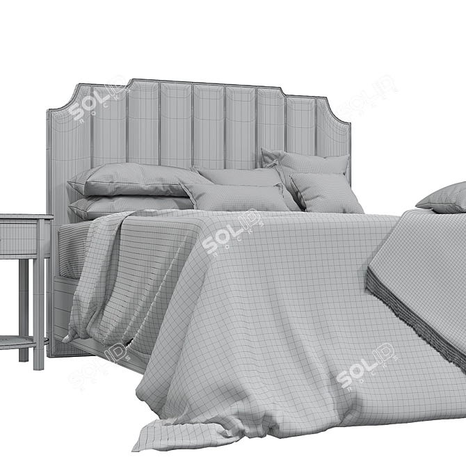 Elegant Davy's Bed - Transform Your Bedroom 3D model image 5