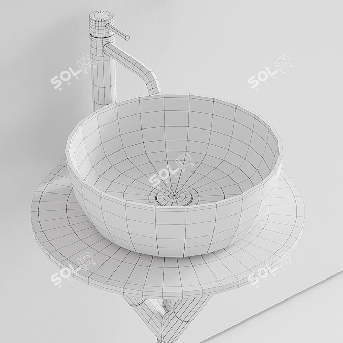 Cross Floor-standing Vanity Set 3D model image 5