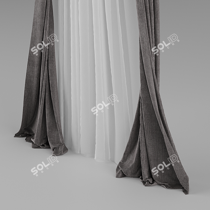 Elegant Drapes for Home Décor 3D model image 2