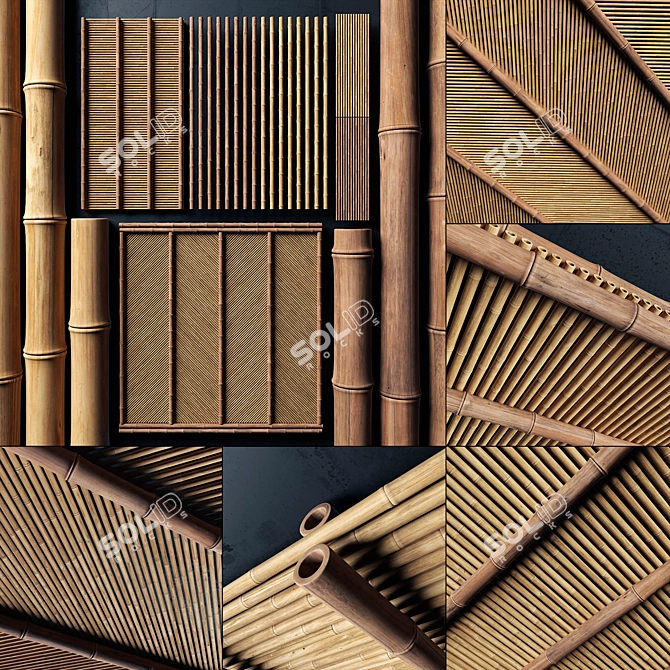 Bamboo Ceiling Angle N1 3D model image 1