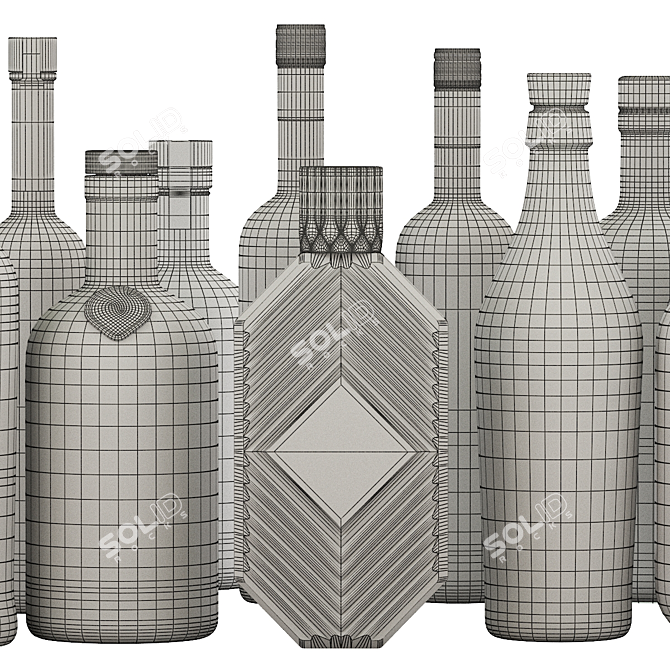Reusable Glass Water Bottle 3D model image 5