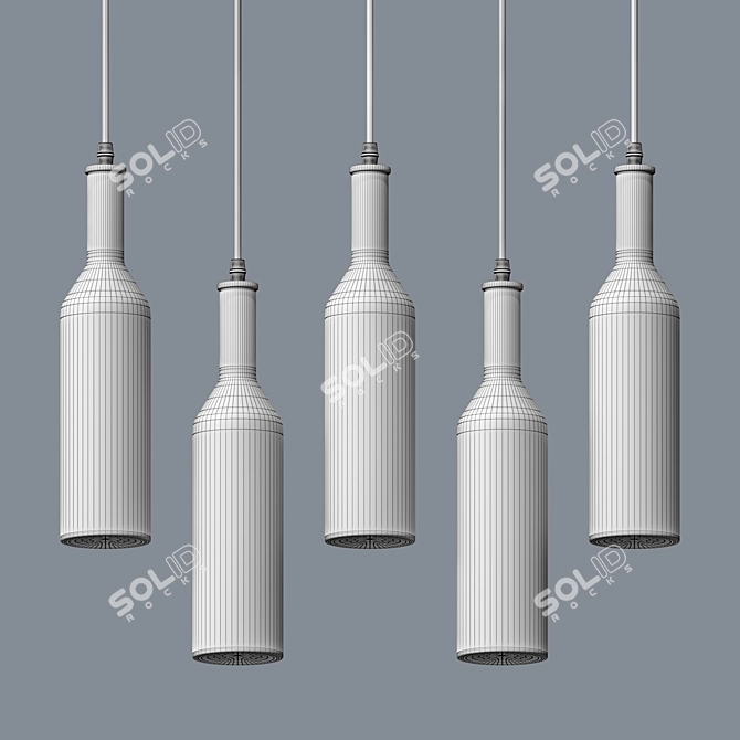 Elegant Bottle Chandelier 3D model image 2