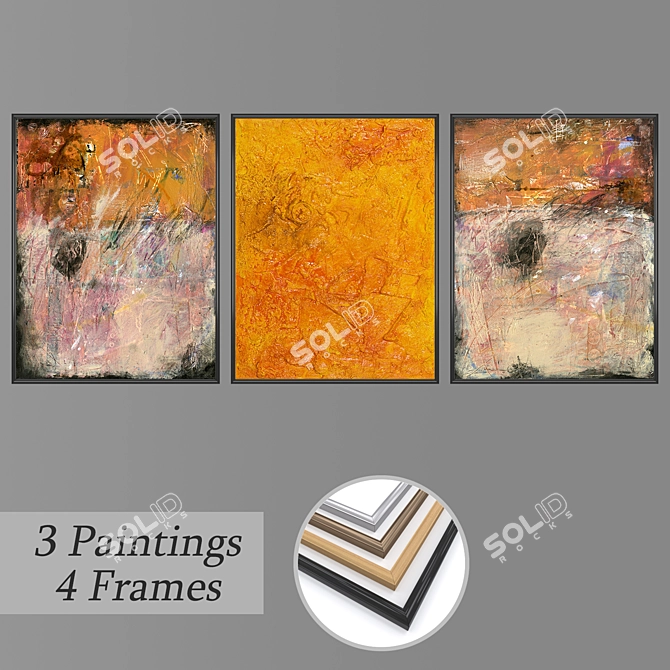 Elegant Wall Art Set 3D model image 1