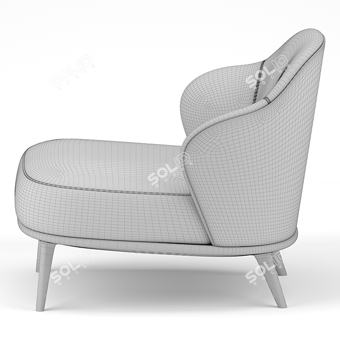 Elegant Leslie Armchair by Minotti 3D model image 5