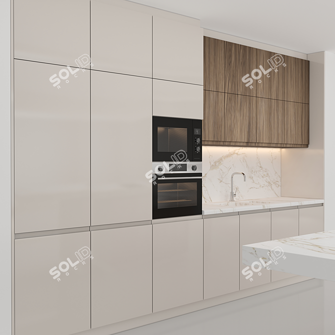 Modern Island Kitchen: High-Quality 3D Model 3D model image 8