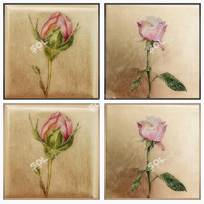 Elegant Wall Art Set - No. 1583 3D model image 2