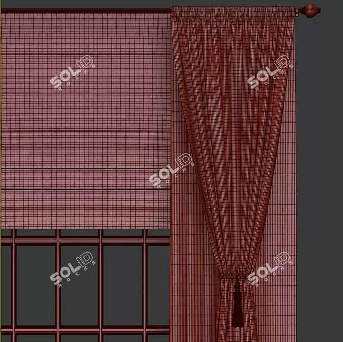 Elegant Window Drapery 3D model image 4