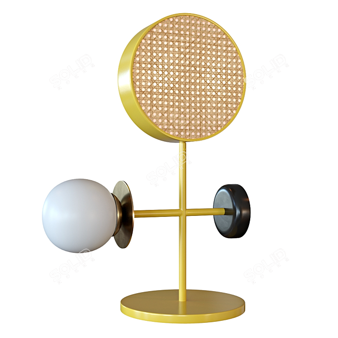 Elegant Rattan Table Lamp 3D model image 1