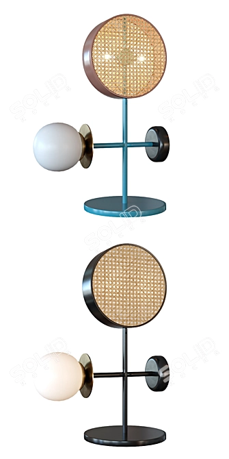 Elegant Rattan Table Lamp 3D model image 2