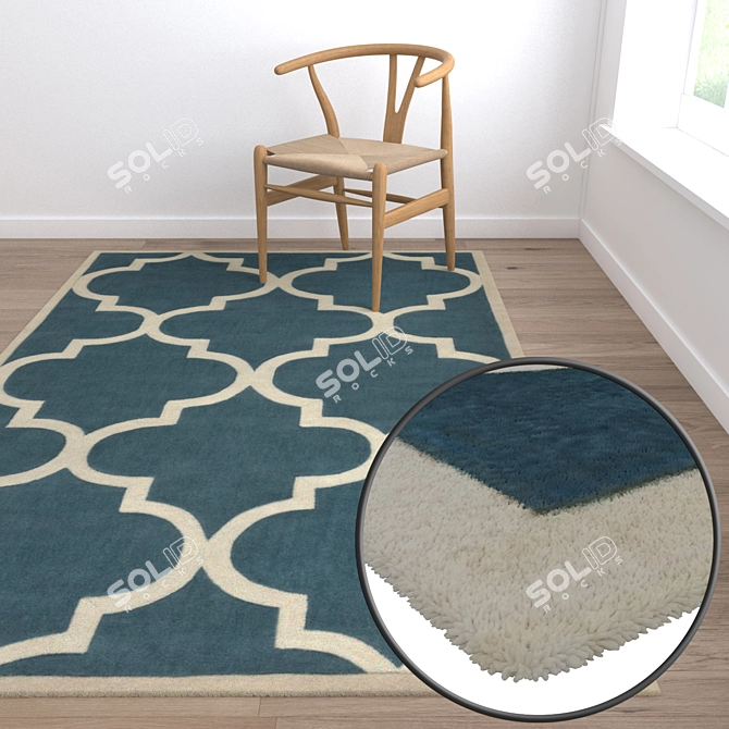 Luxury Rug Set: High-Quality, Versatile Carpets 3D model image 5