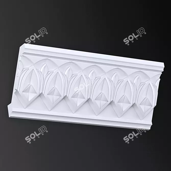 Khorezm Carved Cornice 3D model image 1