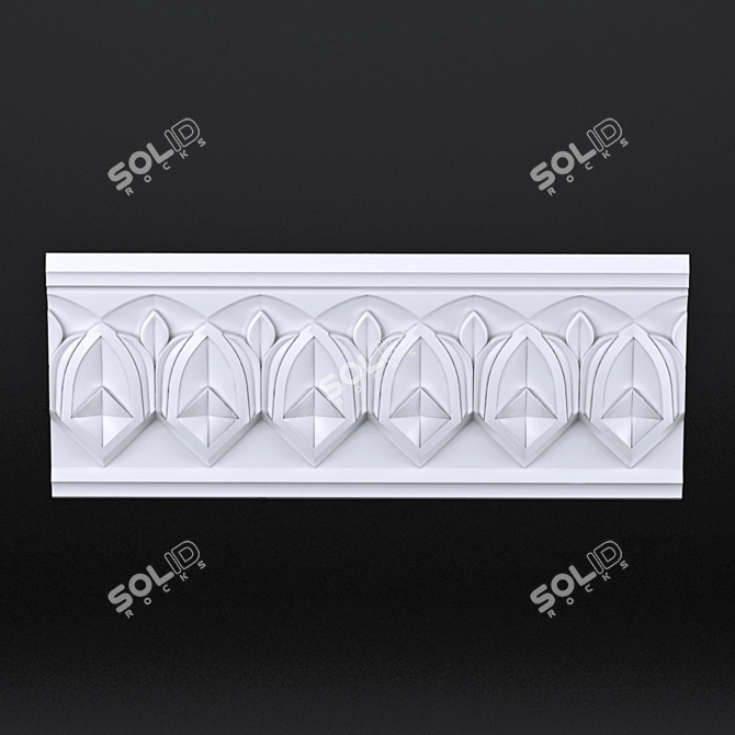 Khorezm Carved Cornice 3D model image 2