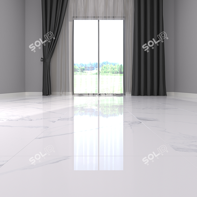 Elegant Calacatta 4D White Marble 3D model image 2