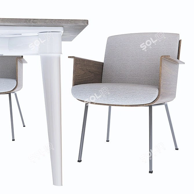 Minotti Terrace Table & Daiki Outdoor Armchair Set 3D model image 2