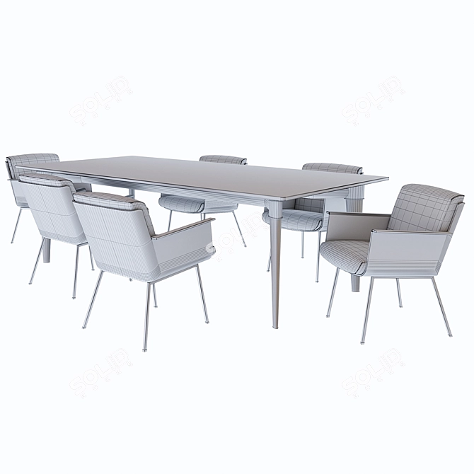 Minotti Terrace Table & Daiki Outdoor Armchair Set 3D model image 4